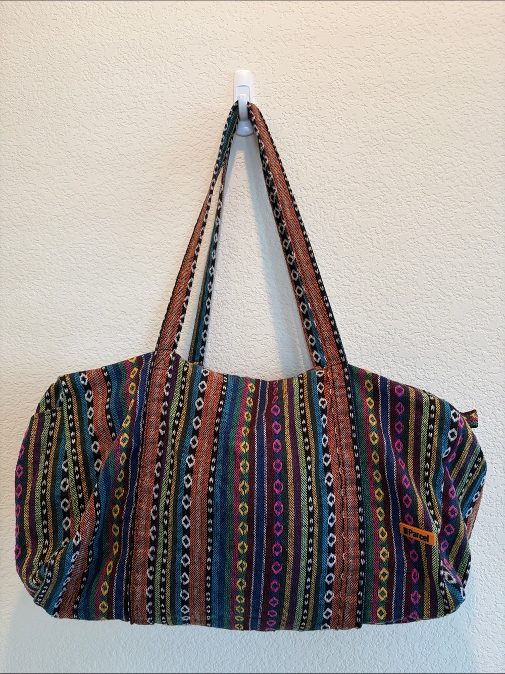 Vintage iii Parcel Lightweight Boho Multicolor Striped Duffle Bag